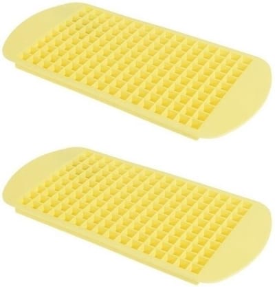 2x Gele mini ijsblokjes maker - IJsblokjes vorm/ijsklontjes vorm 260 klontjes