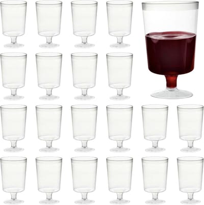 Plastic Wijnglazen voor Bruiloften, Verjaardagen, Kerstmis & Feesten, 160ml - Herbruikbare en Elegante Plastic Glazen voor Cocktails, Desserts