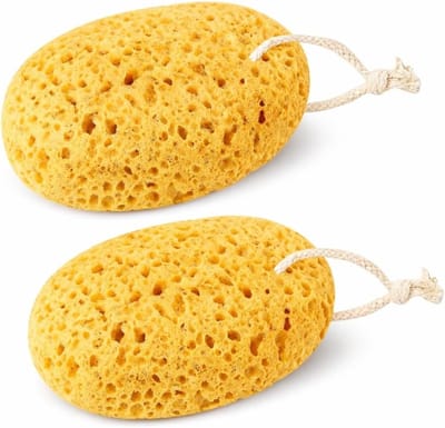 Set van 2 Grote Douche Sponzen voor Exfoliatie en Lichaamsverzorging, Natuurlijke Bad Sponzen voor Volwassenen en Gezondheidszorg