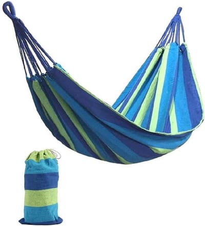 Dubbele Hangmat - Camping Hangmat - Ontspannen Buiten - Hoge Kwaliteit Canvas - 280 x 150 cm - Blauw
