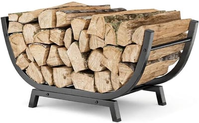 Brandhoutrek - Houthouder Kachel - Haardhout Opslag - U-vormig Frame - 43 cm - Zwart