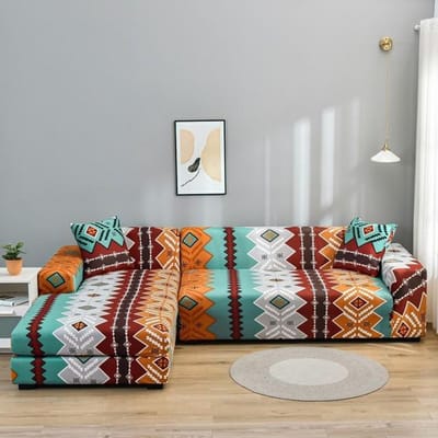 Elastische bankhoezen voor de woonkamer Stretchhoezen Sectionele bankhoes L-vormige hoekfauteuilhoes Large(190-230cm)1pc