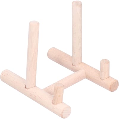 Ornement de Bureau en Bois Ménager Moderne Support d'Assiette Décoration de Maison pour Fête