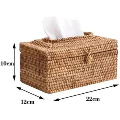 Simpele Stijl Handgemaakte Rotan Tissuebox Toiletpapier Houder Dispenser voor Badkamer Huis Kantoor Hotel Servetten Opbergcontainer