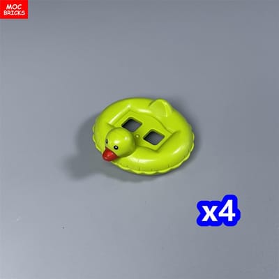 MOC Stenen Zwem Eend Ring Bedrukt Onderdeel Meer Boerderij Scène Stad Accessoires Uitzicht DIY Leergericht Bouwstenen Vrienden cadeaus yellow