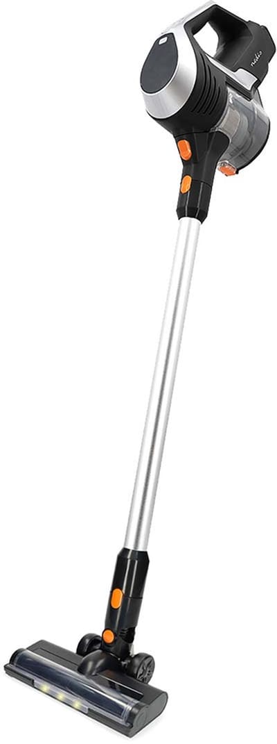 Nedis - Draadloze Steelstofzuiger - 130W - HEPA - LED Borstel - Oranje/Zwart