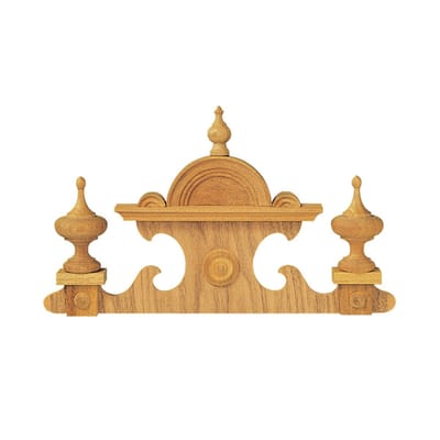 Decoratief onderdeel, bevestiging, houten decoratie, van notenhout, massief, ruw, voor cantilever- en regelaarbehuizingen