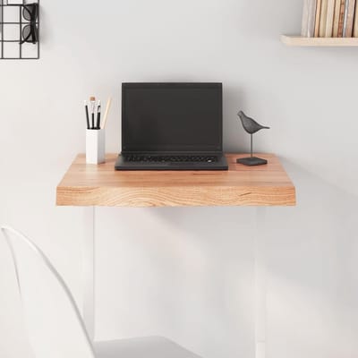 Tafelblad Massief Eiken - Houten Blad - Tafel Verbouwen - Natuurlijke Rand - 60x50 cm - Lichtbruin