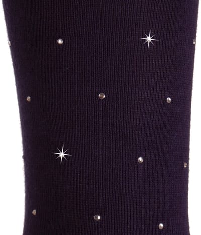 Kindermaillot donkerblauw met strass-134/146