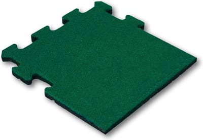 Rubber tegel 50 mm - 50 x 50 cm - Groen - Puzzelsysteem - Zijstuk