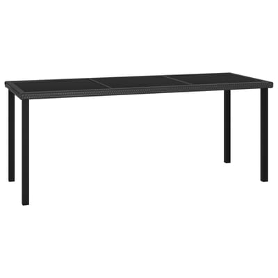vidaXL - Tuintafel - 180x70x73 - cm - poly - rattan - zwart