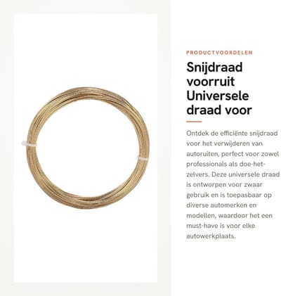 Dailygoods- Snijdraad Universeel 25 m - Efficiënte Draad voor Autoruiten - Hoogwaardige Materialen - Hoge Sterkte - Oliebestendig - Lange Levensduur - Ruitensnijder