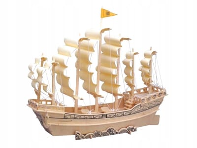 Houten 3D Puzzel Zeilschip Ming Dynastie - 91 Delen