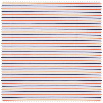 Jersey stof "Strepen tweekleurig" - Blauw-Oranje