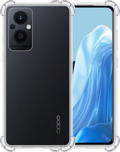 Hoesje - Geschikt voor OPPO Reno 8 Lite - Sterk & Shockproof - Siliconen Shock Case - Hoes Cover - Telefoonhoes - Transparant