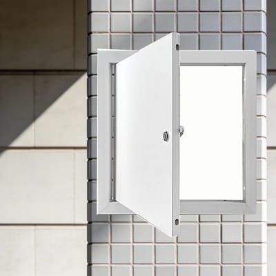 Toegangsdeur Metaal - Inspectiedeurtje Afsluitbaar - Onderhoud Verbergen - Robuuste Aluminiumlegering - 20 x 35 cm - Wit