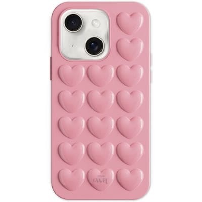 xoxo Wildhearts Heartbreaker Pink telefoonhoesje - Geschikt voor iPhone 14 - Heart case - Hoesje met hartjes patroon - Case met hart - verstevigde backcover - Roze