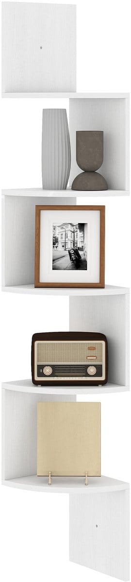 HOMCOM - Zwevende planken - Hout - 20x20x126cm - Wit