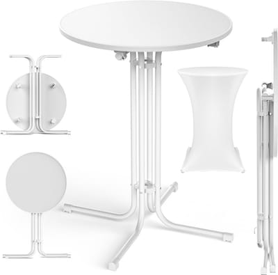 Opvouwbare Ronde Houten Bar Tafel 80cm - Weerbestendig en Geschikt voor Tuinen, Bistros en Feesten