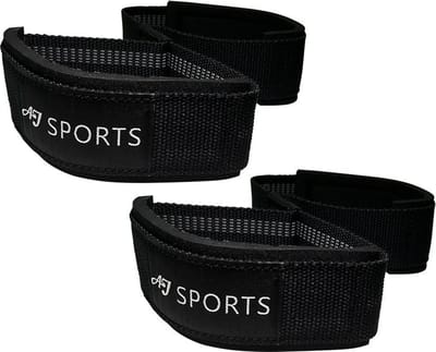 AJ-Sports Figure 8 Lifting Straps – Straps - Lifting grips – Wrist wraps - 2 stuks - Powerlifting – Fitness – Krachttraining - Padding & anti slip – Zwart