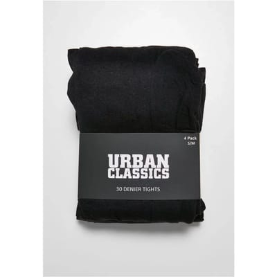 Urban Classics - 30 Denier 4Pack Panty - S/M - Zwart