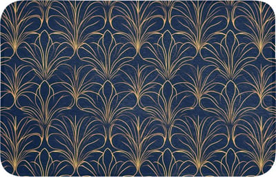 Badmat 80x50 cm - Antislip - Deco - Waaier - Blauw - Badmatten voor badkamer - Badkamermat - Douchemat - Badkamer mat