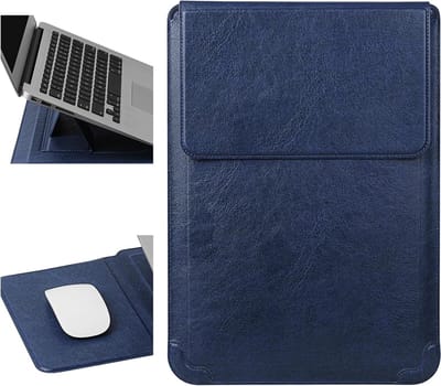 Laptop Sleeve 14 Inch met Standfunctie - Geschikt voor MacBook Pro, ASUS, HP en Acer - Bescherming voor 13.3-14'' Laptops, Blauw