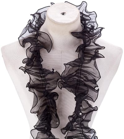 Dailygoods- Organza Lint 2M - Parel Trim - Geplooide Stof - Kant Lint 16Cm Breed - Versiering Bruiloft/Kleding - Naaien Craft - Decoratielint