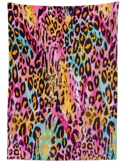 ABAKUHAUS Luipaardprint Tafelkleed – 140x170 cm – satijn, wasbaar, buiten