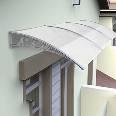 Luifel Polycarbonaat - Regenkap Deur - Bescherming Buiten - Slagvaste Dubbellaags - 80 x 240 cm - Transparant