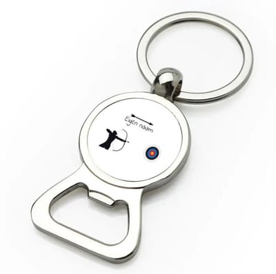 Akyol - boogschieten met naam flesopener - Sport - boogschieters - cadeau - verjaardag - geschenk - gepersonaliseerde jongens en meisjes - 9 bij 3 cm