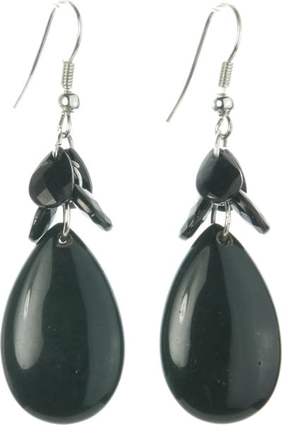 Behave - Oorhangers zwart druppelvormig - avondlook - tijdloos elegant