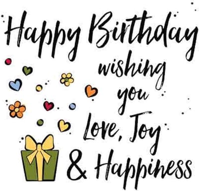 Wenskaart - Happy Birthday Wishing You Love - 1 Stuk