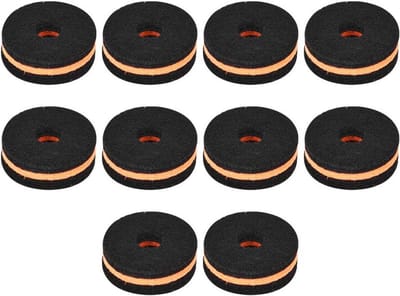 Bekkenvilt Set - Cimbaal Beschermers - Drum Geluid Verbeteren - Lichtgewicht Rond Ontwerp - 10 Stuks - Zwart Oranje