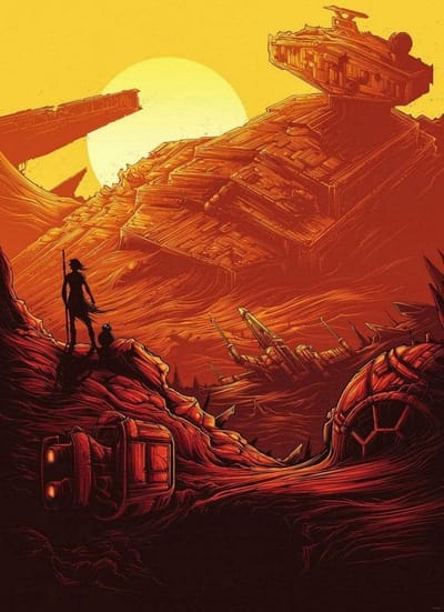 Fotobehang - Star Wars Jakku Star Destroyer 200x280cm - Vliesbehang