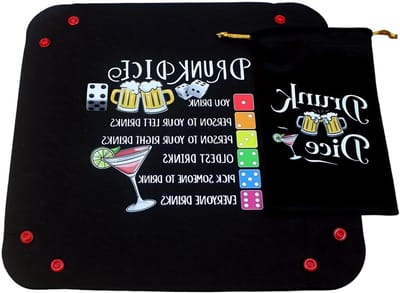 Dobbelspel Set - Feestspellen Dobbelstenen - Interactief Feestaccessoire - Opvouwbare Dobbelbak - 26.5 cm - Niet gespecificeerd