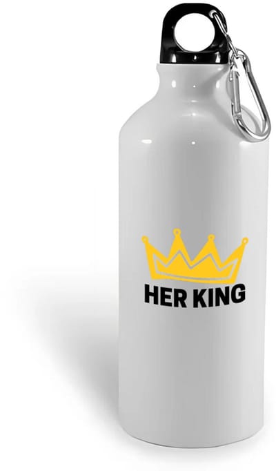 Hacebo® - Her King waterfles - Verjaardag - Haar - Hem - Grappige tekst - water fles - 400ML