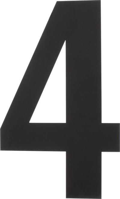 Intersteel Huisnummer 4 XL hoogte 30 cm rvs/mat zwart