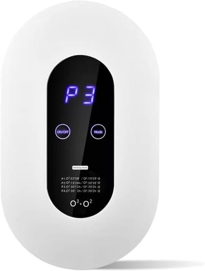 Luchtreiniger - Negatieve ionen luchtreiniger - Ozon Luchtreiniger - met Negatieve Ionen - 4 Modi Geurverwijderaar - voor Badkamer en Keuken - Luchtreiniging - tegen Bacteriën en Formaldehyde - Wit