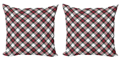 ABAKUHAUS Schottenkaro Kussenhoezen Set – 2x50x50 cm – Dubbelzijdig bedrukt – Met ritssluiting – Multicolor