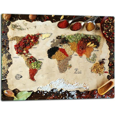 TMK ArtDeko - Glazen Snijplank - 52x40cm - Inductie Geschikt - Decoratieve Map