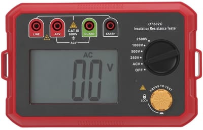Isolatiemeter - Tester Apparatuur - Elektrisch Testen - Automatisch Alarm - Hoge Spanning - Grijs