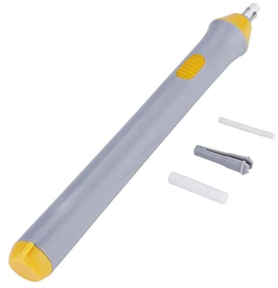 Dailygoods - Elektrische Gum - Automatisch en Draagbaar - Voor Tekenen en Schilderen - Grijs - Batterij Aangedreven - Inclusief 22 Gum Vullingen