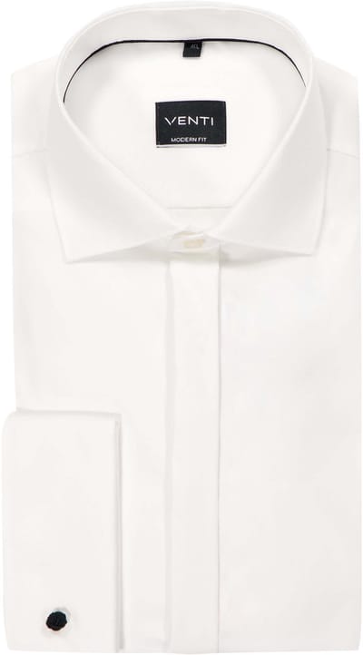 VENTI modern fit smoking overhemd - mouwlengte 72 cm - popeline - beige - Strijkvriendelijk - Boordmaat: 40 (EU maat: M)