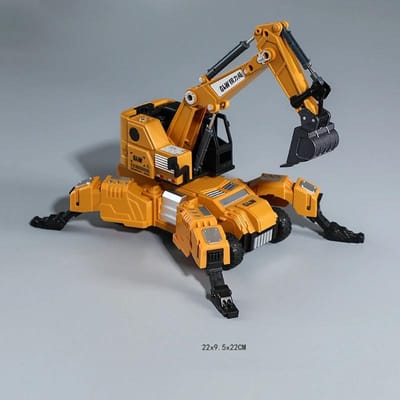 Jouets de Véhicules d'Ingénierie Transformables Pour Enfants Modèle de Voiture en Métal Moulé Excavatrice Grue à Rotation et Levage Simulation Jouet Enfant Cadeaux
