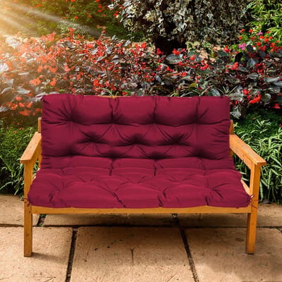 Tuinbank Kussen - Buitenligkussen - Comfortabel Zitten - Waterdicht Materiaal - 120 x 100 cm - Rood