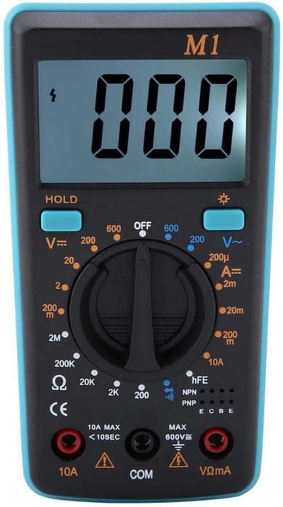Digitale Multimeter - Spanning Tester - Elektrische Metingen - LCD met Achtergrondverlichting - 13 x 7 x 3 cm - Blauw