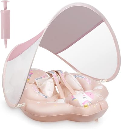 Opblaasbare Babyzwemband met Luifel - Zwemring voor Baby's en Peuters van 6-30 Maanden, Veilig en Comfortabel