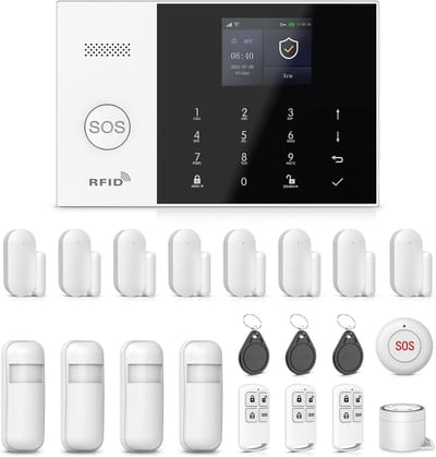 Draadloos 4G/WLAN Smart Home Beveiligingssysteem met App - Complete Set met Deur- en Raamsensoren, Bewegingsmelders en Sirene