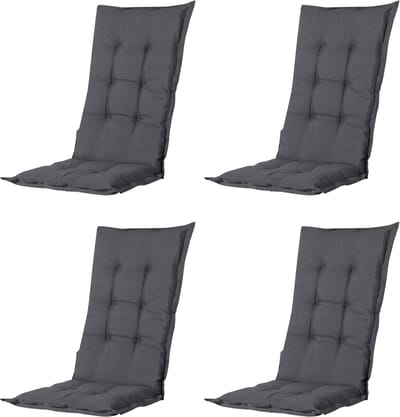 Madison - Tuinkussen - Universeel - Lage Rug - 4 st. - Panama Grey - 105x50cm - Grijs - Tuinstoelkussens - Standaardstoel